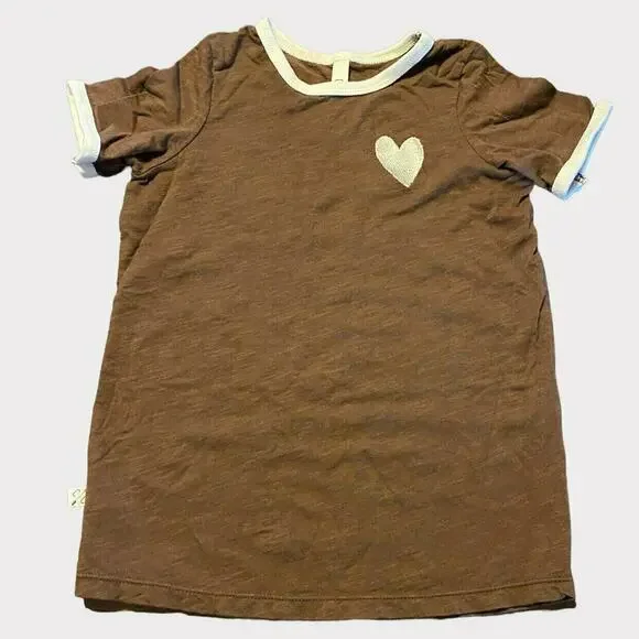 Childhoods (8/9) Mocha Ringer Tee With Heart - Picture 1 of 7
